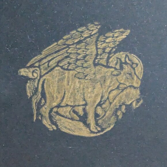 Professionally Handmade and Framed Winged Bull St. Luke Evangelist Brass Rubbing - Picture 3 of 4